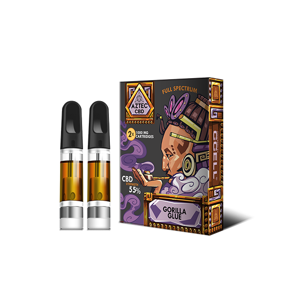 Aztec CBD 2 x 1000mg Cartridge Kit - Gorilla Glue | The CBD Hut