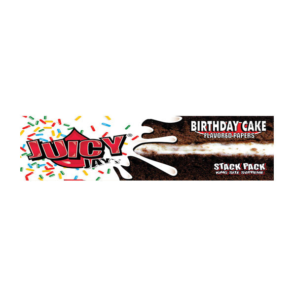 24 Juicy Jay King Size Flavoured Slim Rolling Paper - Full Box - Birthday Cake | The CBD Hut