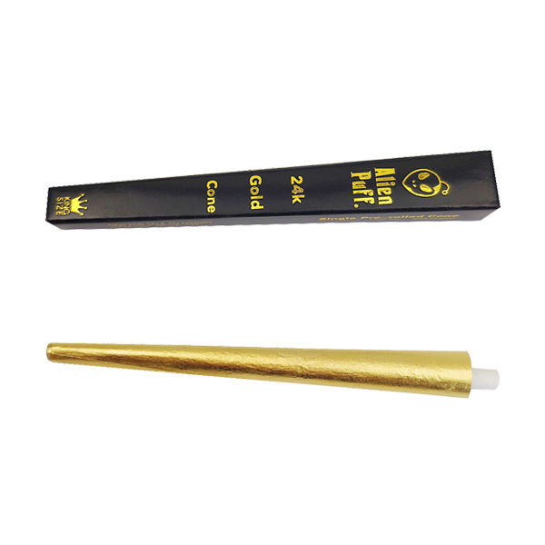 Alien Puff Black & Gold King Size 24K Gold Cones | The CBD Hut