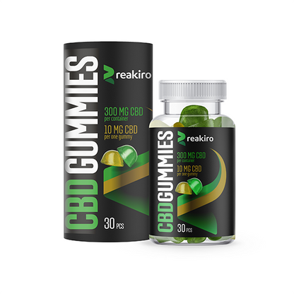 Reakiro 300mg Full Spectrum CBD Apple & Lemon Gummies - 30 pieces | The CBD Hut