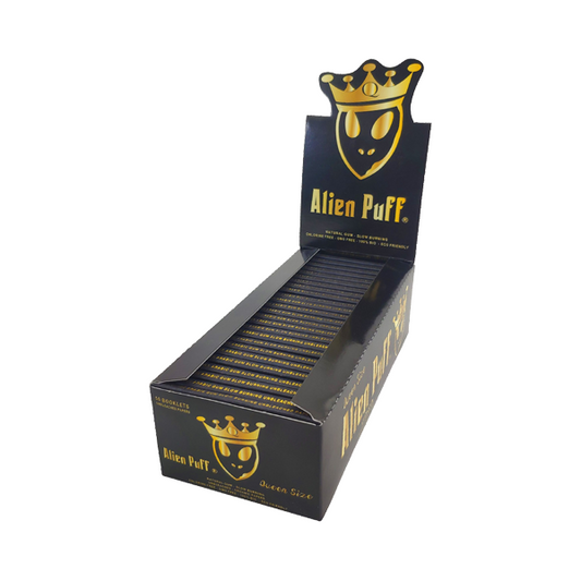Alien Puff Black & Gold Queen Size Rolling Papers – 50 Packs | The CBD Hut