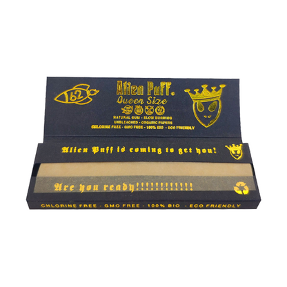 Alien Puff Black & Gold Queen Size Rolling Papers | The CBD Hut