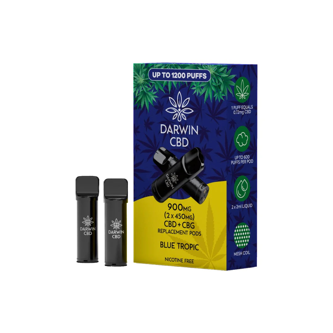 Darwin 900mg CBD Prefilled Replacement Pods - Blue Tropic | The CBD Hut