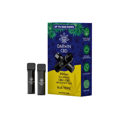 Darwin 900mg CBD Prefilled Replacement Pods - Blue Tropic | The CBD Hut