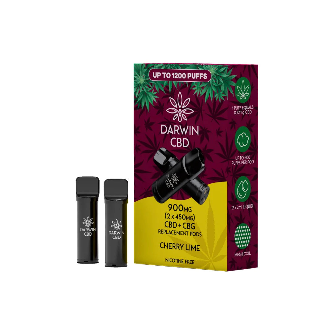 Darwin 900mg CBD Prefilled Replacement Pods - Cherry Lime | The CBD Hut