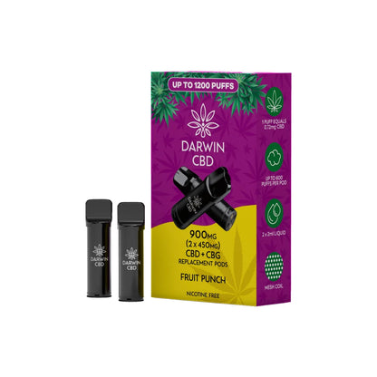 Darwin 900mg CBD Prefilled Replacement Pods - Fruit Punch | The CBD Hut