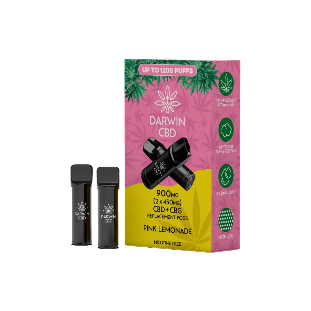 Darwin 900mg CBD Prefilled Replacement Pods - Pink Lemonade | The CBD Hut