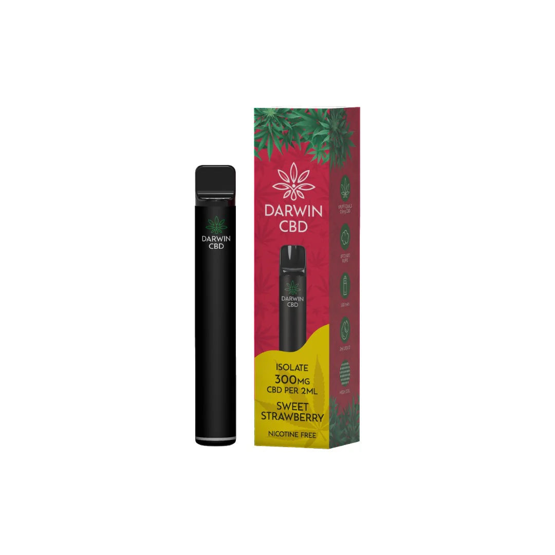 Darwin 300mg CBD Prefilled Pod Vape Kit - Sweet Strawberry | The CBD Hut