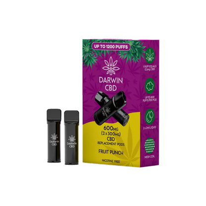 Darwin 600mg CBD Prefilled Replacement Pods - Fruit Punch | The CBD Hut