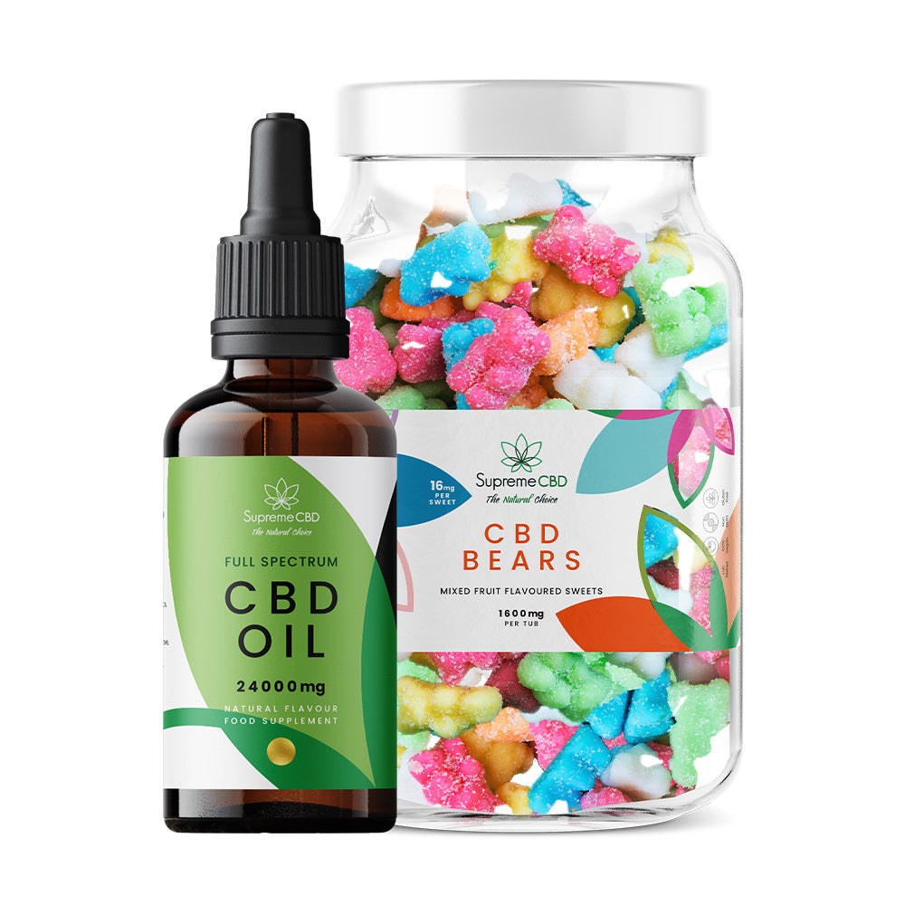 Supreme CBD 100ml 24000mg Oil & Large Gummies Bundle