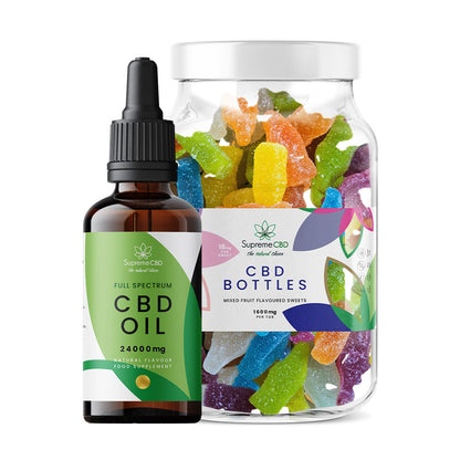 Supreme CBD 100ml 24000mg Oil & Large Gummies Bundle