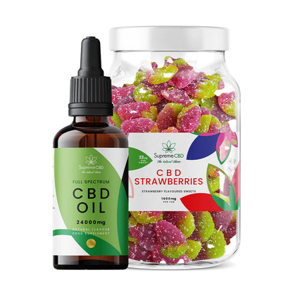 Supreme CBD 100ml 24000mg Oil & Large Gummies Bundle