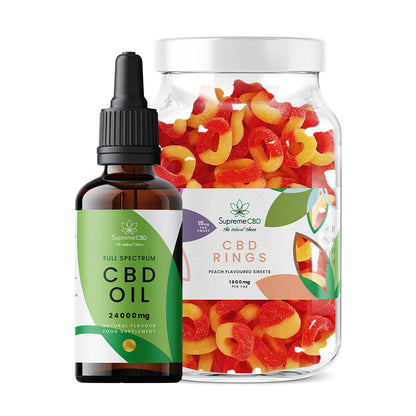 Supreme CBD 100ml 24000mg Oil & Large Gummies Bundle