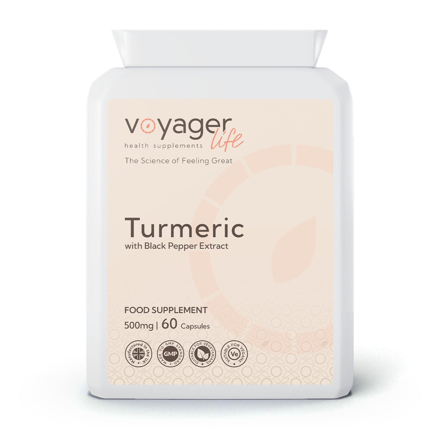 Voyager Turmeric 500mg with Black Pepper Extract 60 Capsules bottle