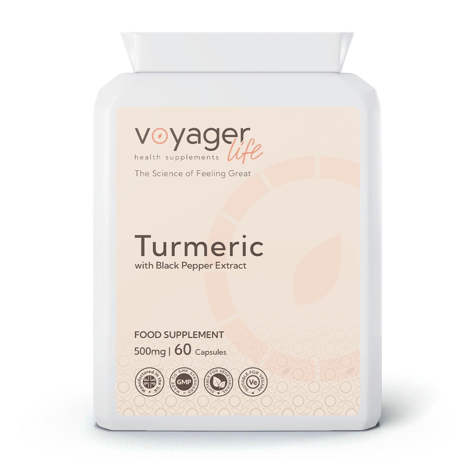 Voyager Turmeric 500mg with Black Pepper Extract 60 Capsules bottle