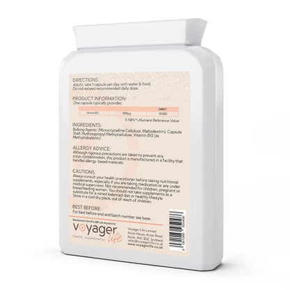 Voyager Vitamin B12 Methylcobalamin 1mg 120 Capsules image 3