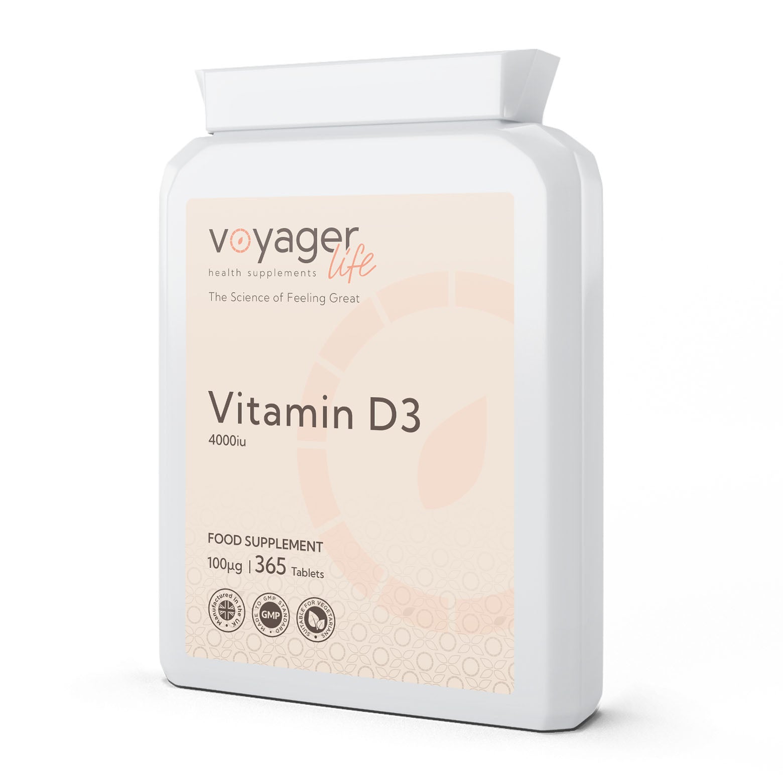 Voyager Vitamin D3 4,000 IU 365 Tablets - front view