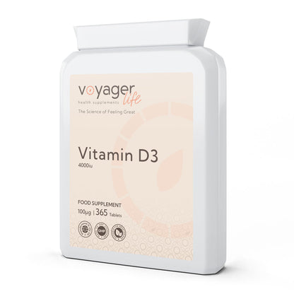Voyager Vitamin D3 4,000 IU 365 Tablets - front view