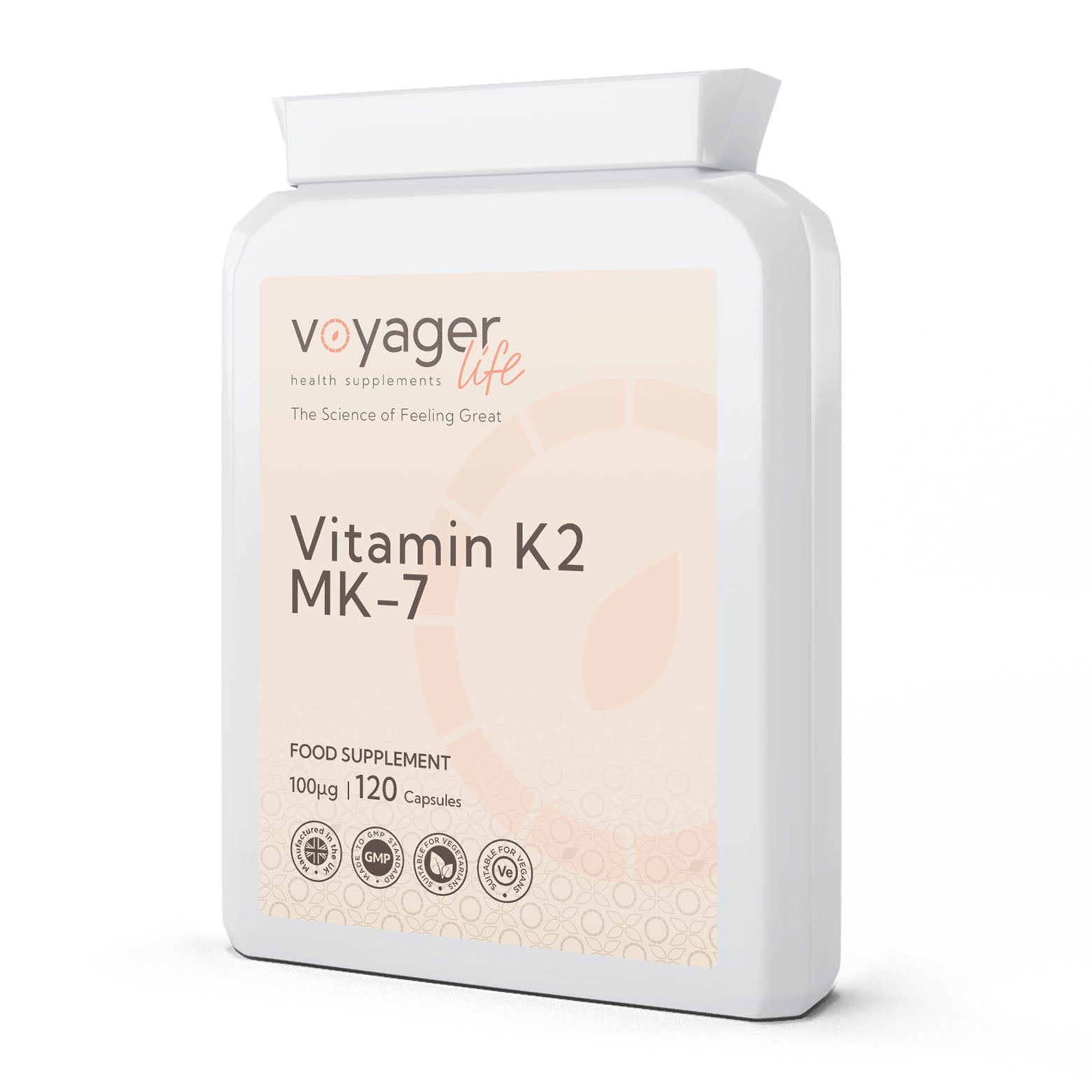 Voyager Vitamin K2 MK-7 100µg 120 Capsules - front view