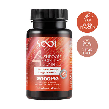 SOOL 4 Mushroom Gummies Berry 60 Gummies