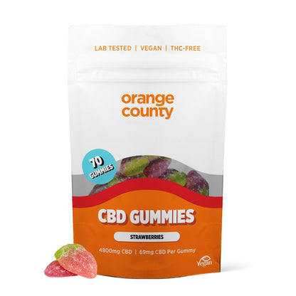 Orange County CBD Gummy Strawberries Large Bag product image - 3200mg