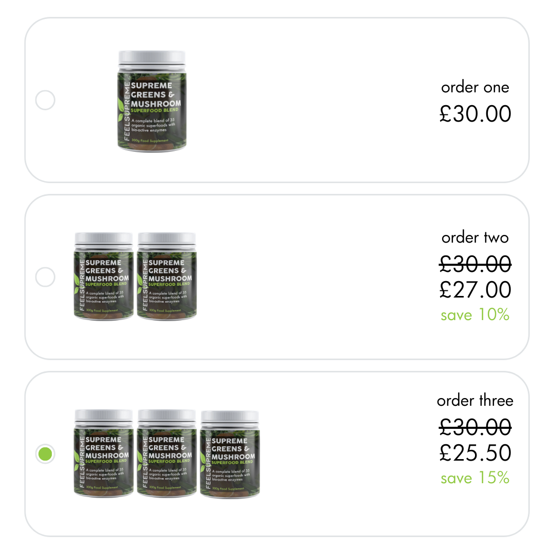 Feel Supreme Greens & Mushroom Superfood Blend 300g