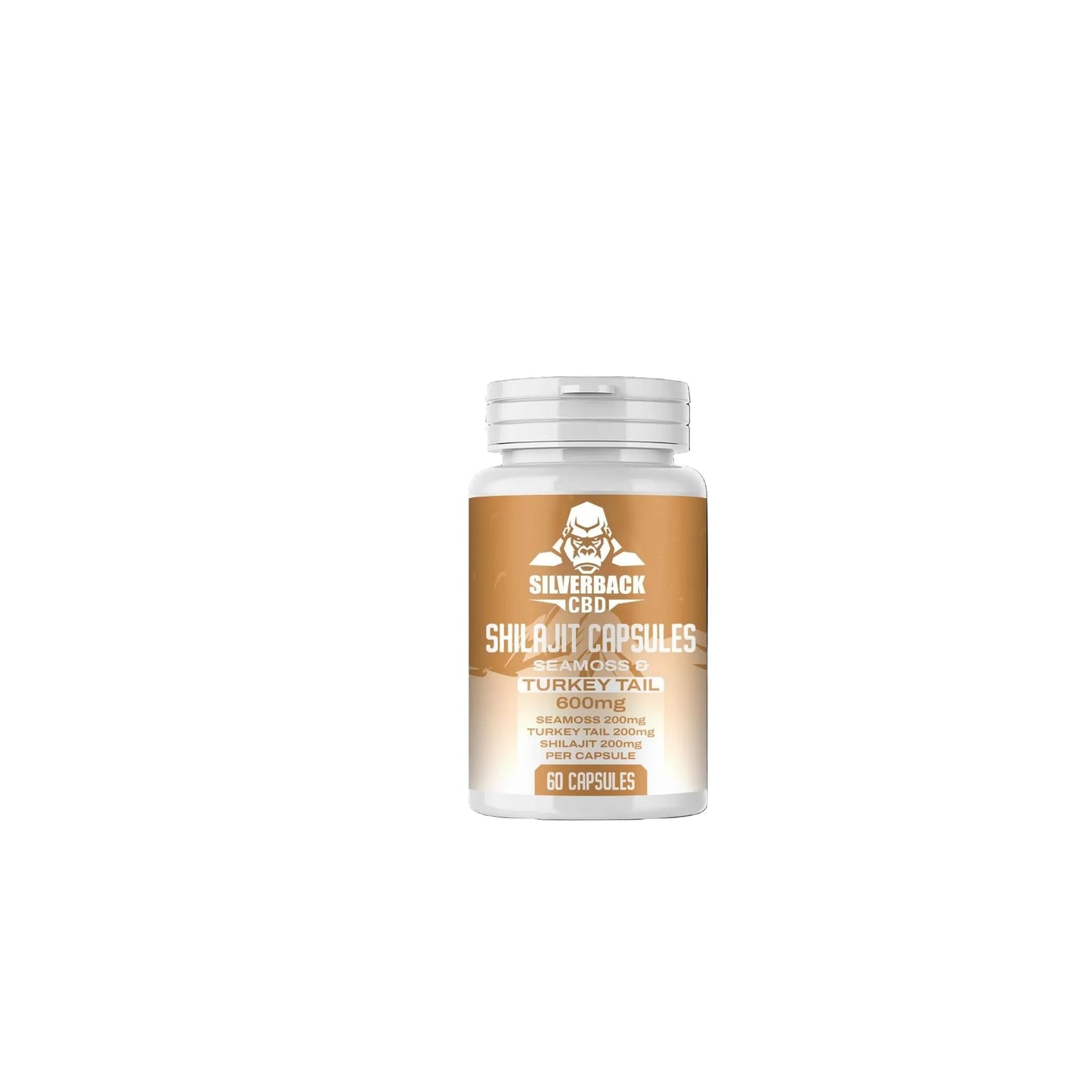 Silverback CBD Sea Moss and Turkey Tail Shilajit Capsules 60