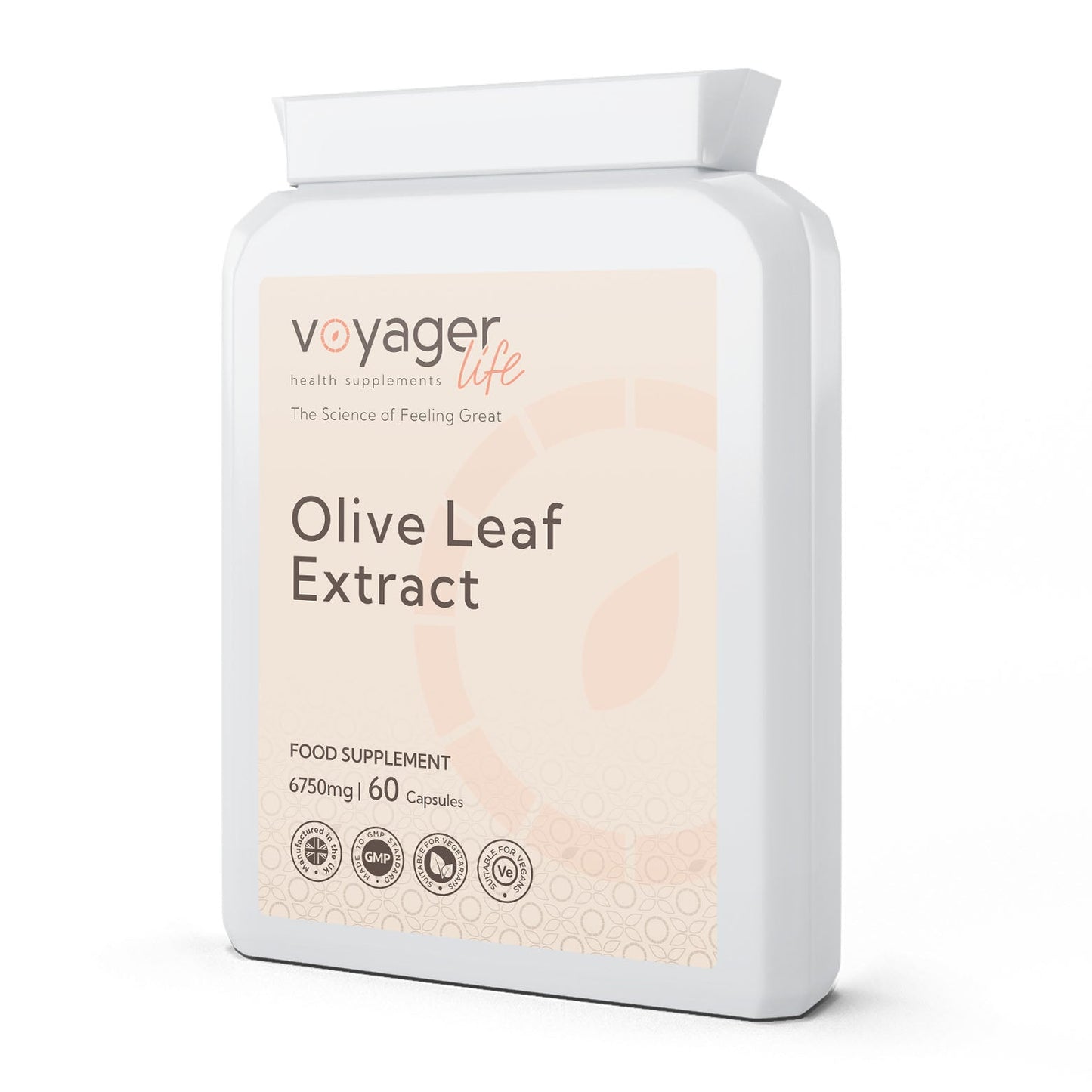 Voyager Olive Leaf Extract 6,750mg 60 Capsules - front view