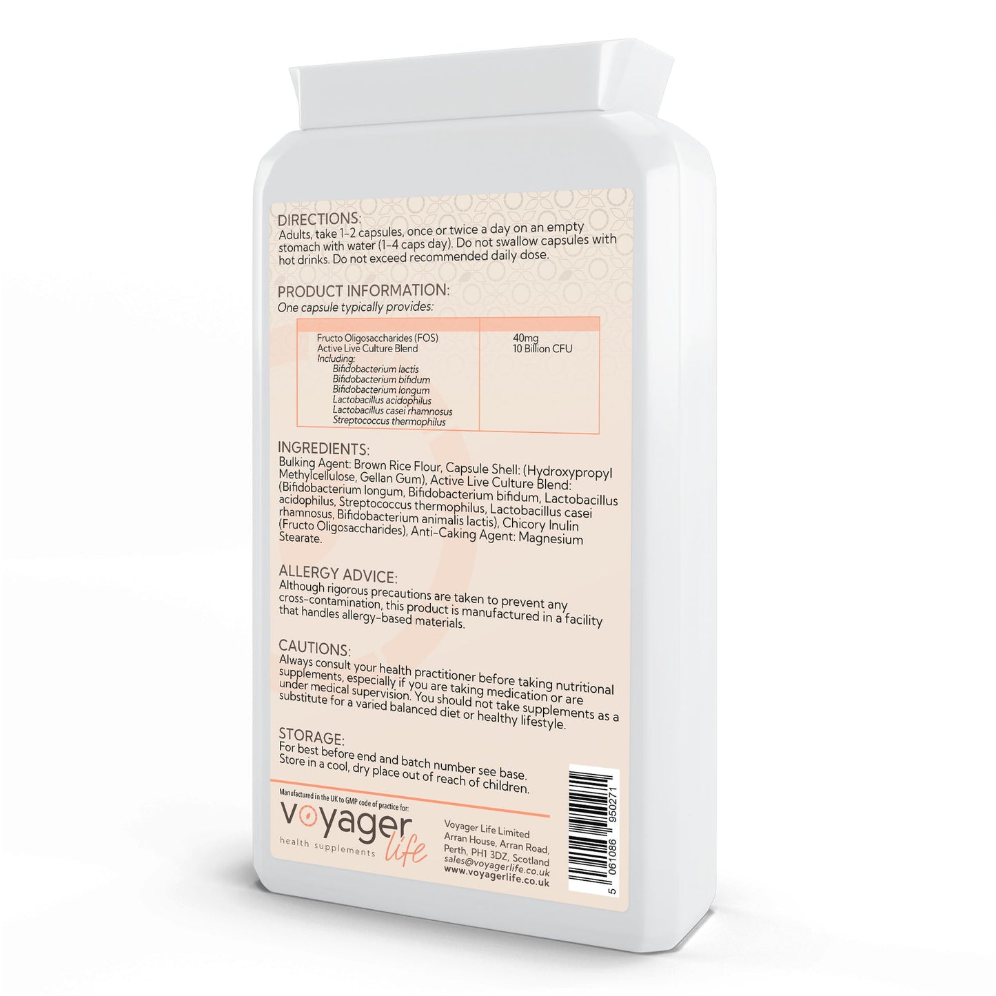 Voyager Maca Root 5,000mg 120 Capsules - back view