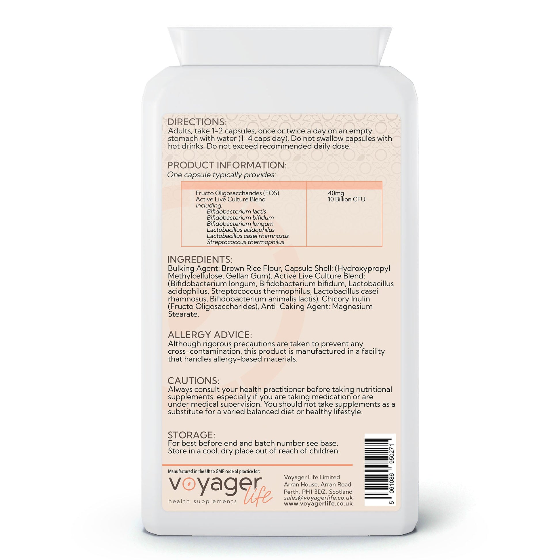 Voyager Maca Root 5,000mg 120 Capsules - back view