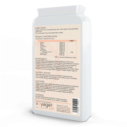 Voyager Mushroom Complex 120 Capsules - back view