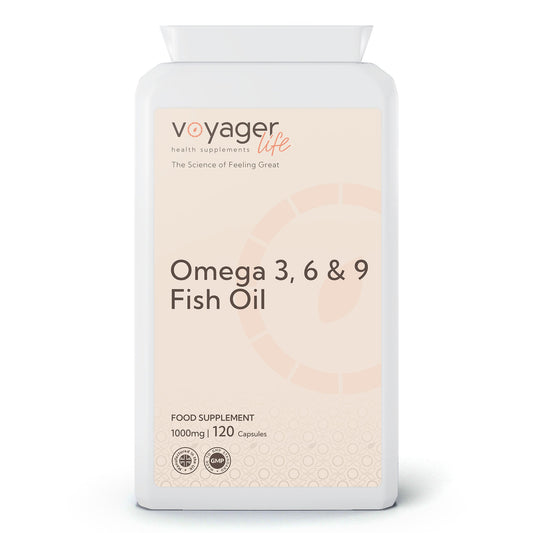 Voyager Omega 3-6-9 Fish Oil 1,000mg 90 Softgels - front view