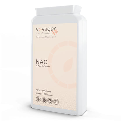 Voyager NAC N-Acetyl Cysteine 600mg 120 Capsules - front view