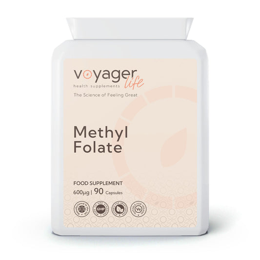 Voyager Methyl Folate Quatrefolic 600µg 90 Capsules - front view