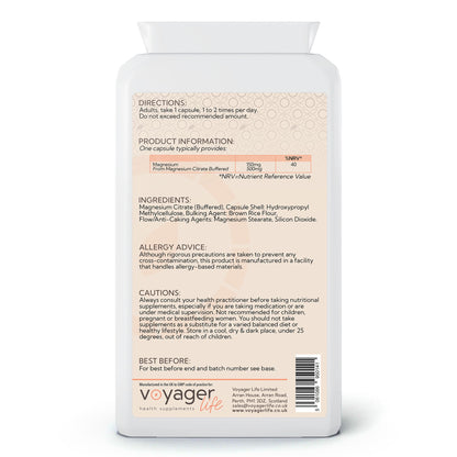 Voyager Magnesium Citrate 500mg 120 Capsules image 3