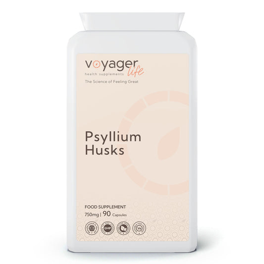 Voyager Psyllium Husks 750mg 90 Capsules - front view