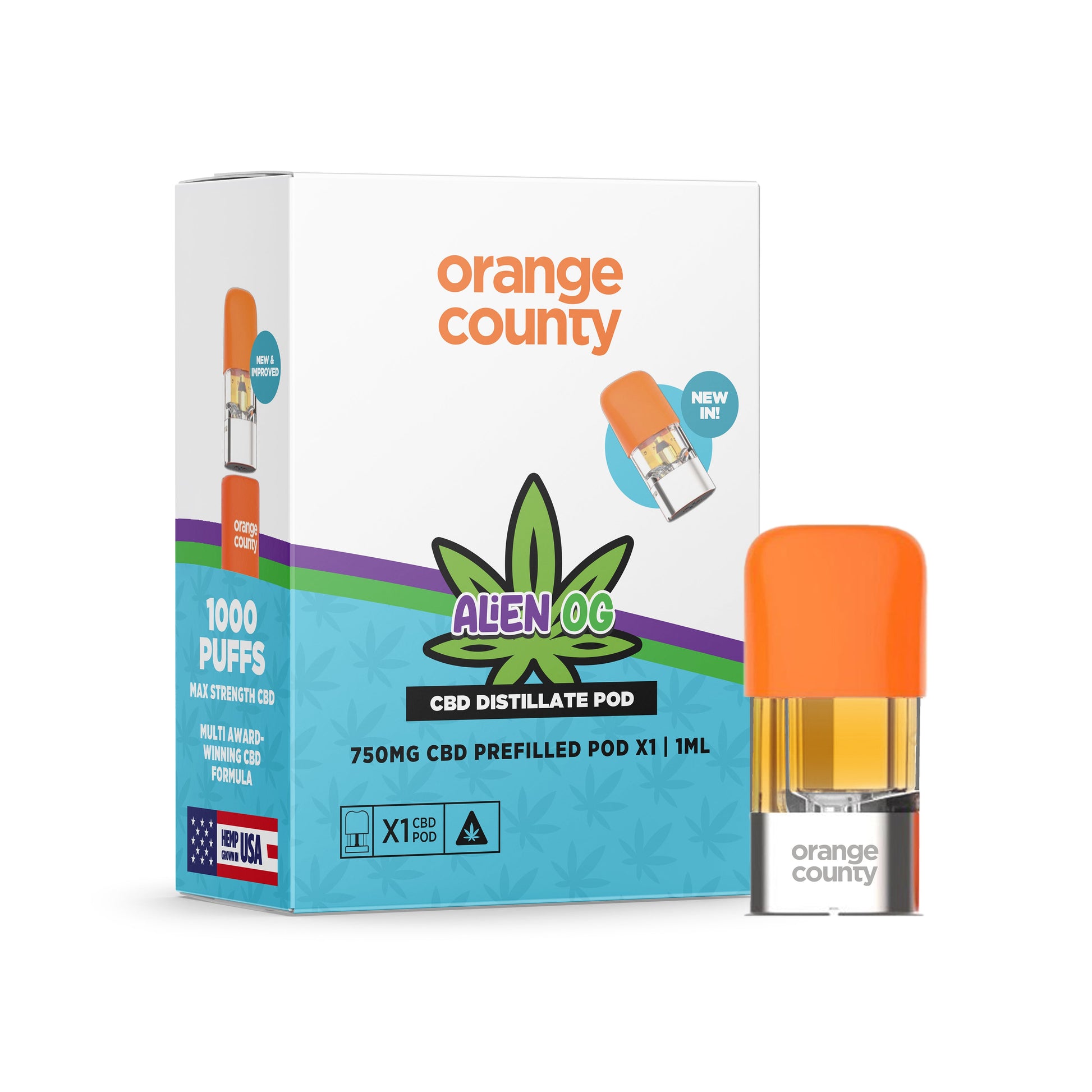 Orange County CBD Alien OG replacement pod 1ml 750mg