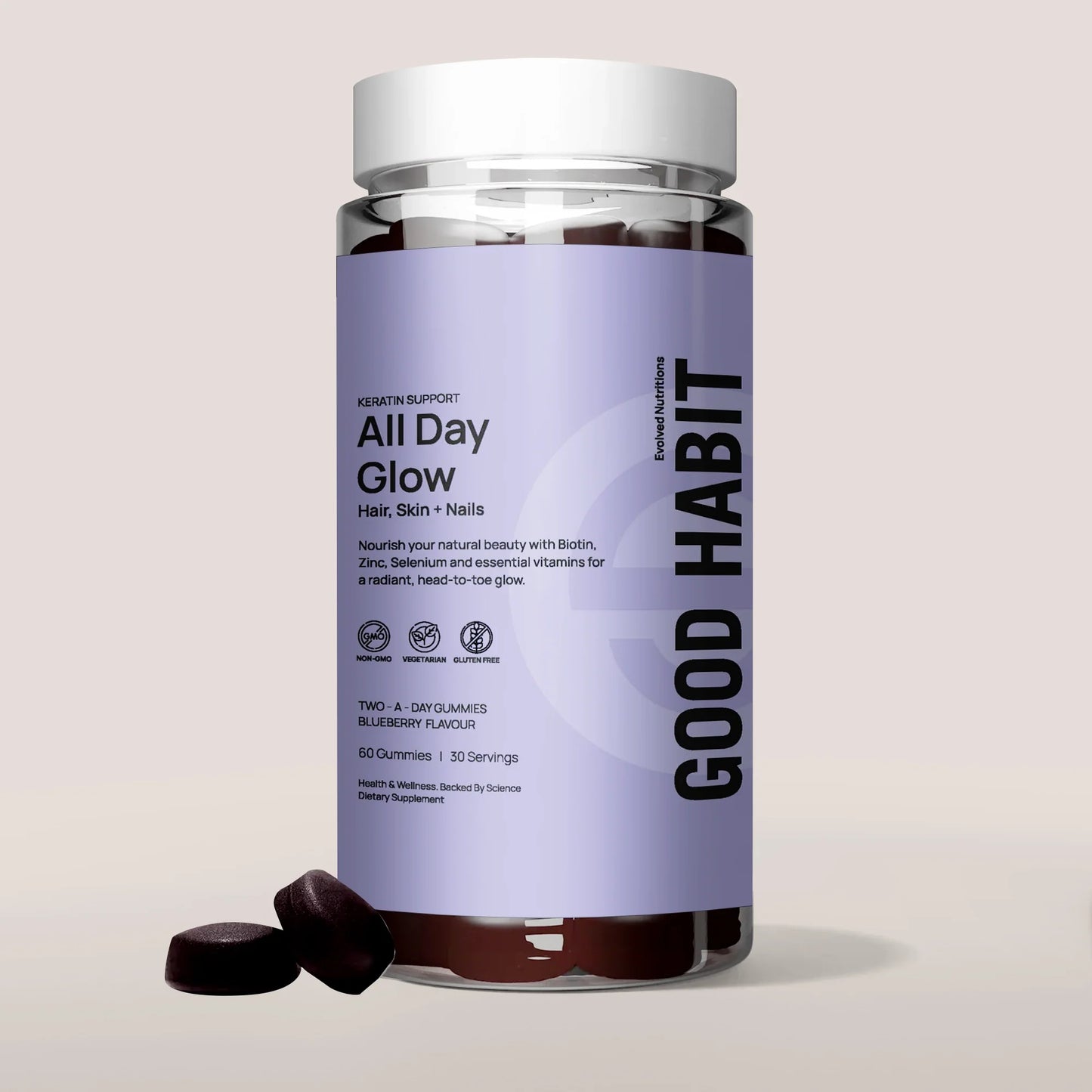 Evolved 'All Day Glow' Hair, Skin & Nails Gummies | The CBD Hut
