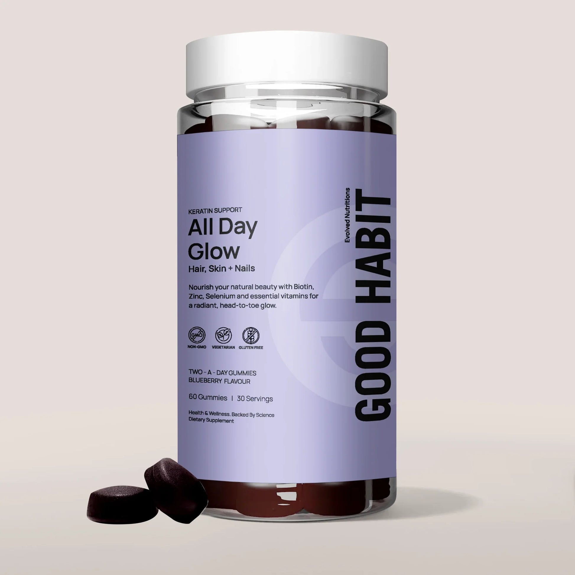 Evolved 'All Day Glow' Hair, Skin & Nails Gummies | The CBD Hut
