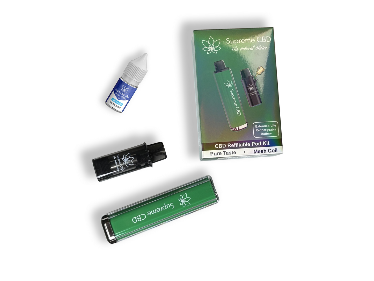 Supreme CBD Pod Max Vape Device with Free 10ml Vape Juice