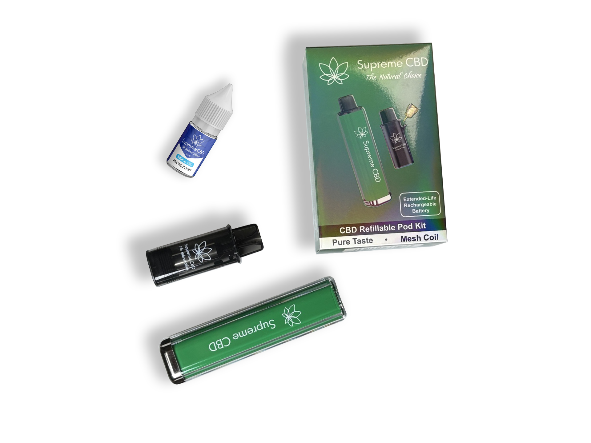 Supreme CBD Pod Max Vape Device with Free 10ml Vape Juice