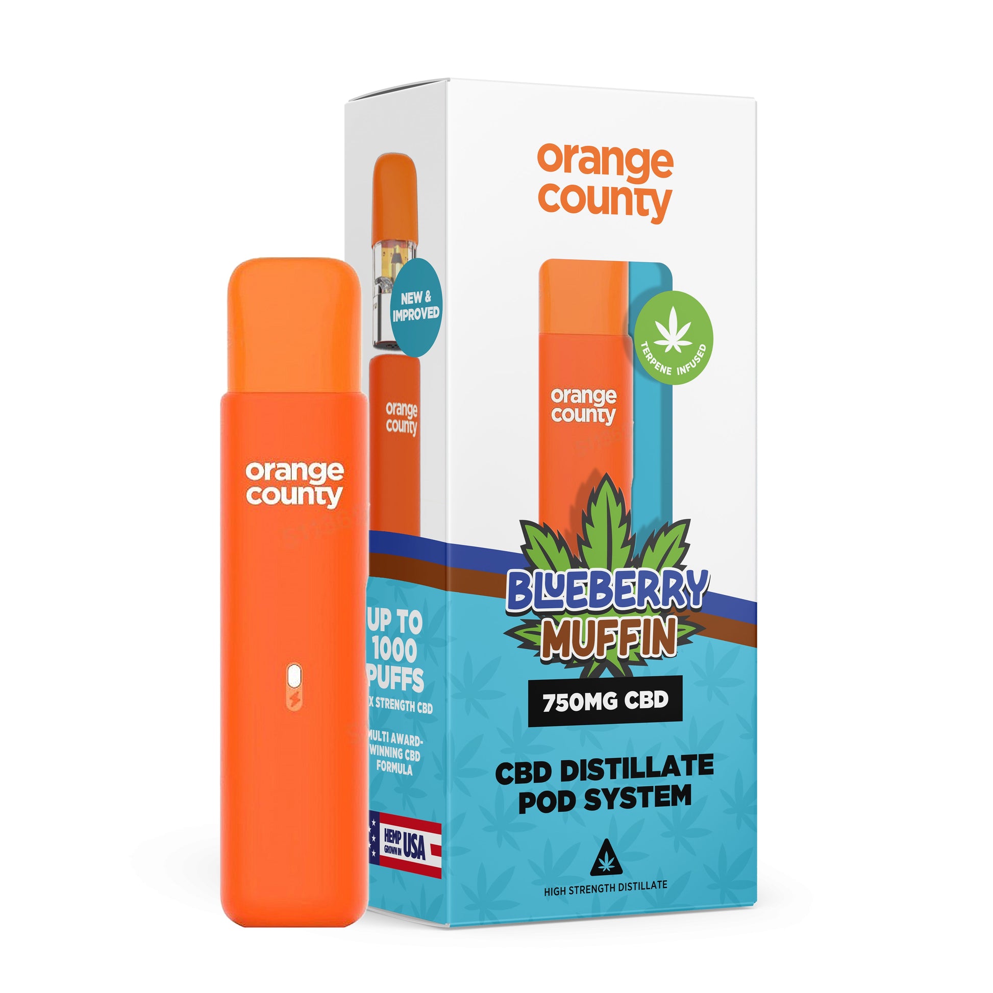 Orange County CBD Blueberry Muffin Rechargeable Vape Pen 1ml 750mg