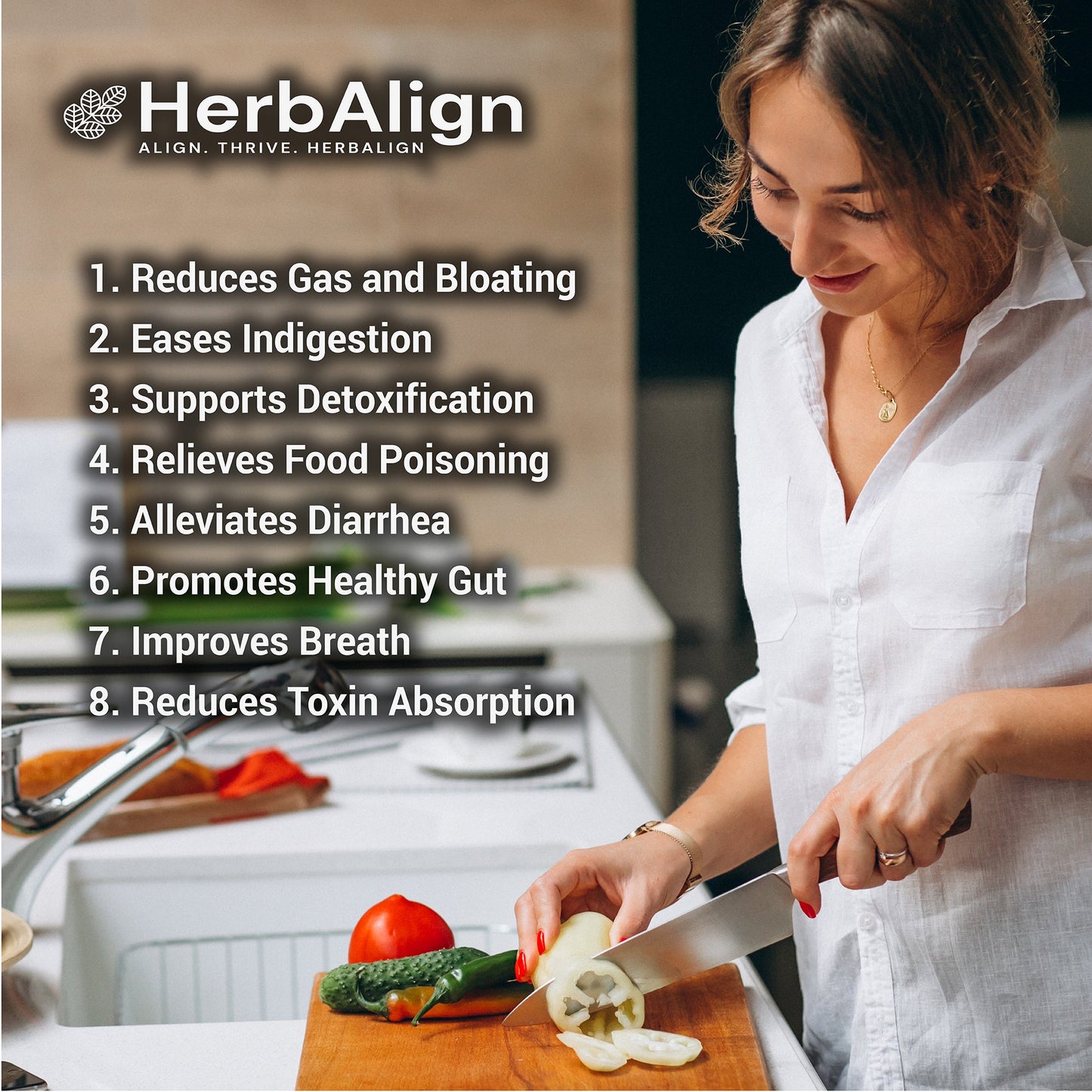 Herbalign Activated Charcoal Gas Support Capsules 1000mg