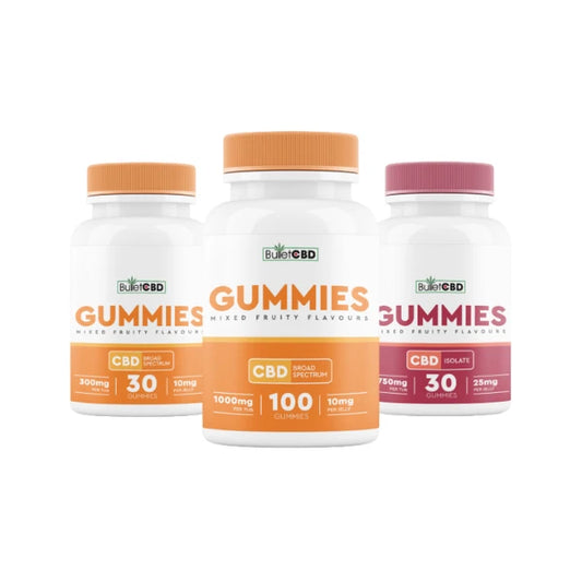 Bullet CBD gummies collection in different CBD strengths | The CBD Hut