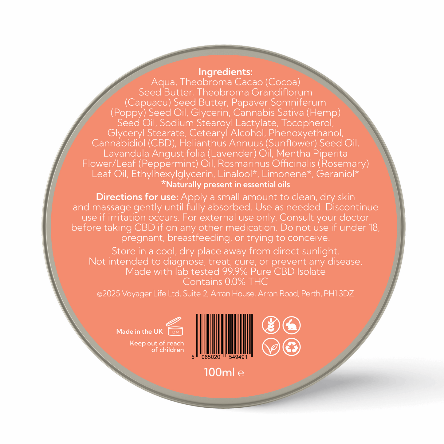 Voyager CBD Foot Cream 100ml
