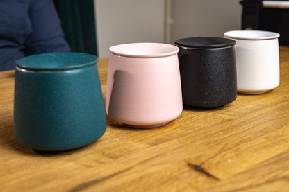 Infinity CBD ceramic dry herb vape AVB ashtray in use