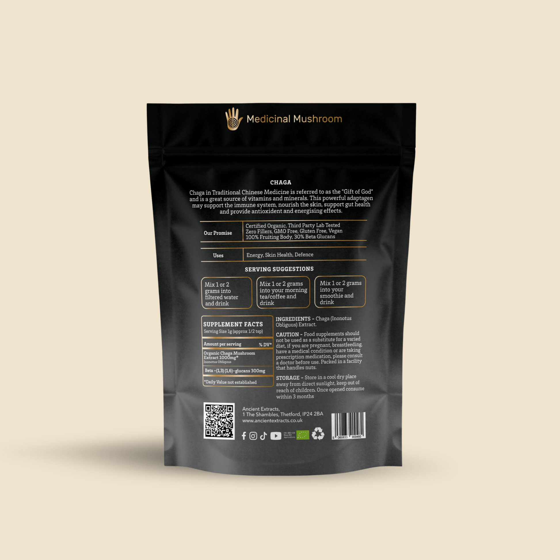 Ancient Extracts Chaga Mushroom Extract Powder