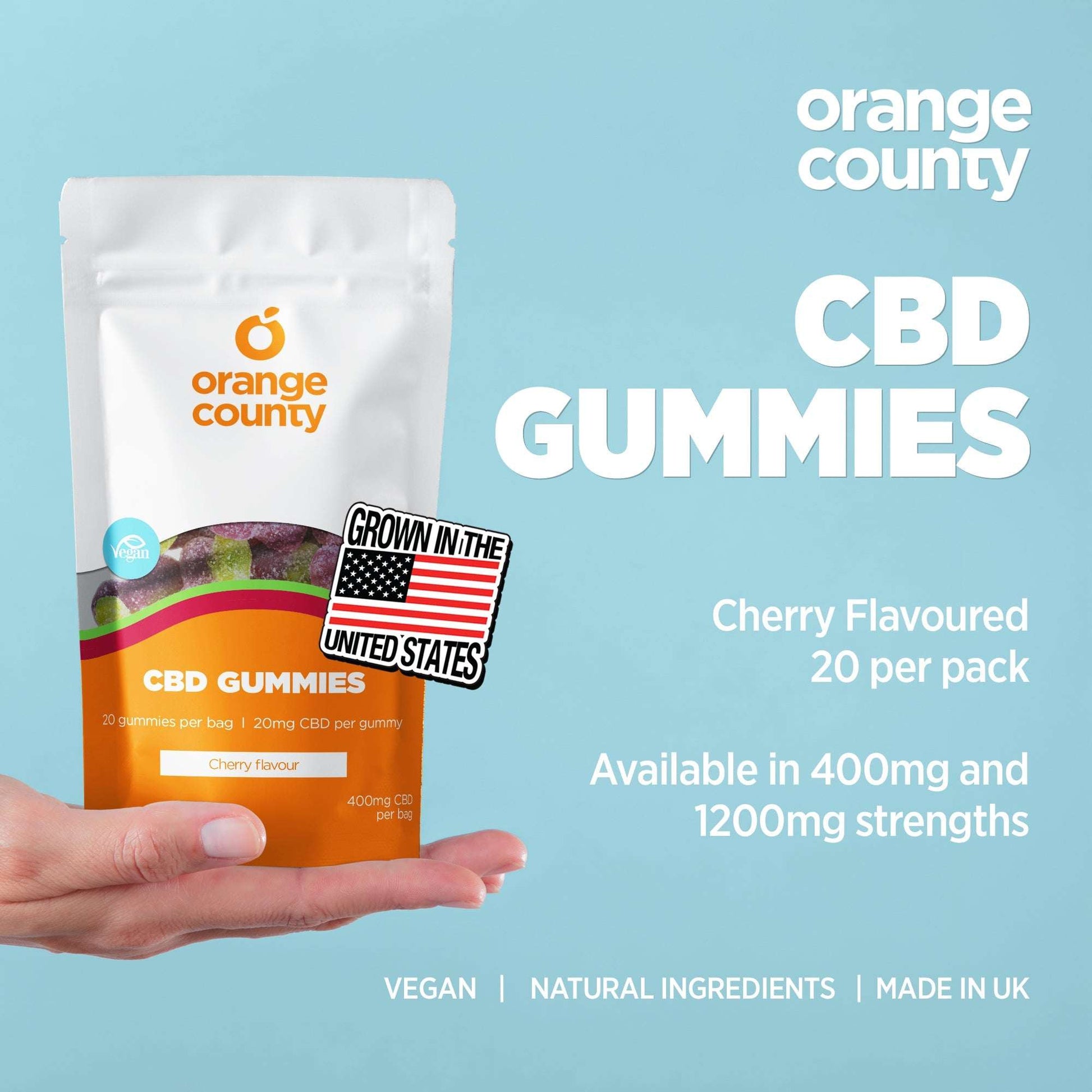 Orange County CBD Gummy Cherries Small Tub
