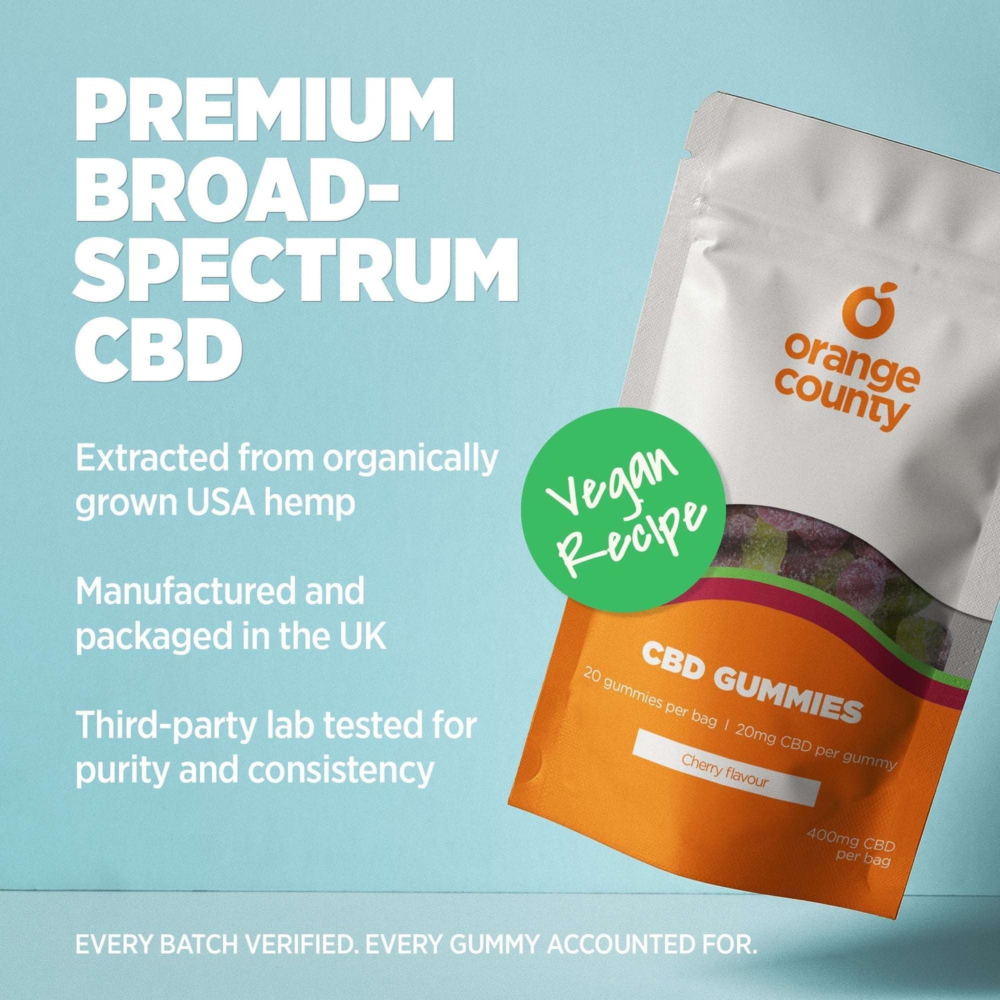 Orange County CBD Gummy Cherries Small Tub