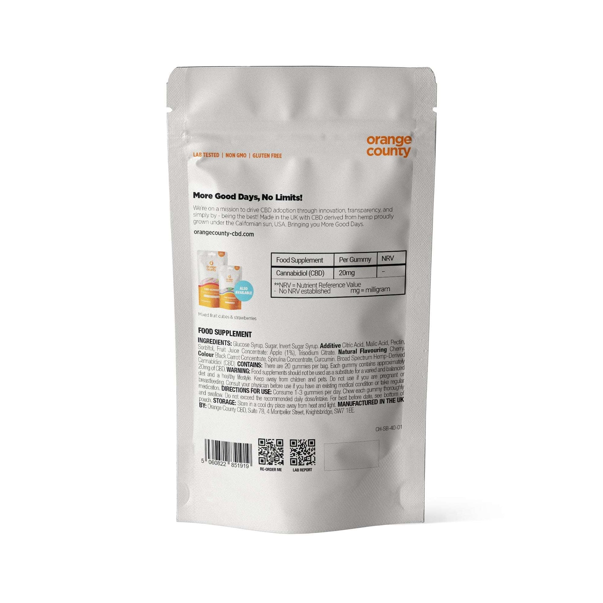 Orange County CBD Gummy Cherries Small Tub